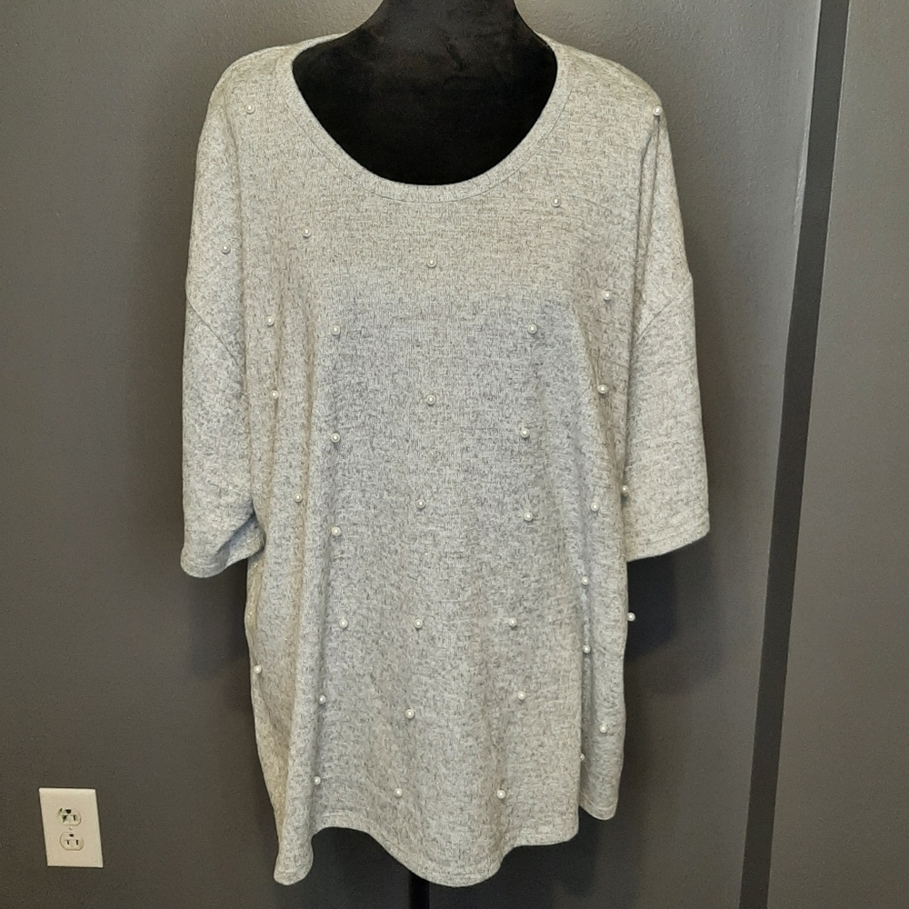 Grey beaded sweater